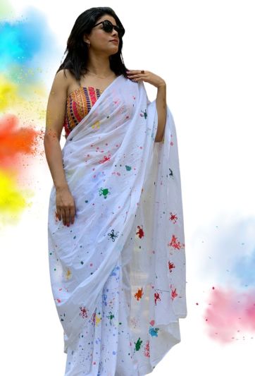 Holi Saree Hand Painted Magic Saree 001