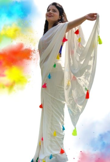 Holi Saree Hand Painted Magic Saree 002
