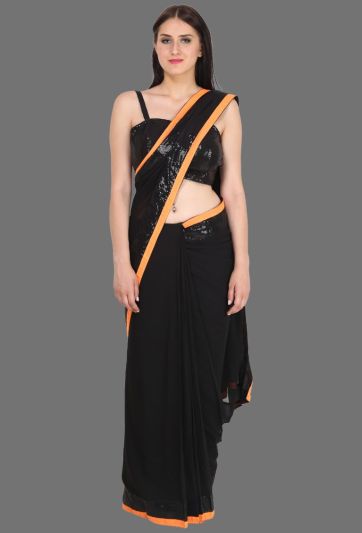 Plus Size Black Magic Saree