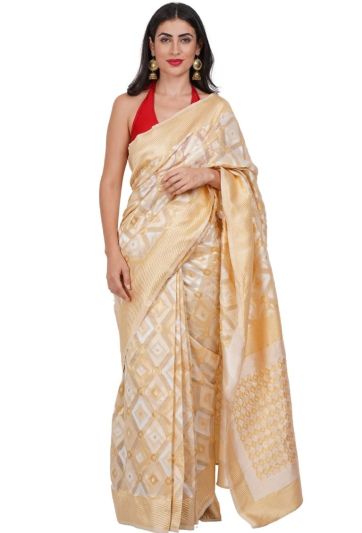 Golden Cotton Stitched Magic Saree 717