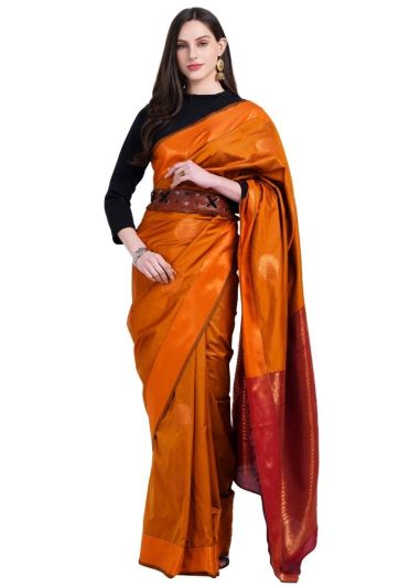 Mustard & Maroon Silk Magic Saree 738