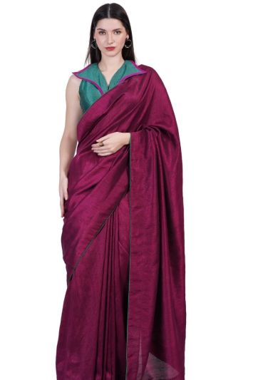 Wine Silk Pocket Magic Saree 746
