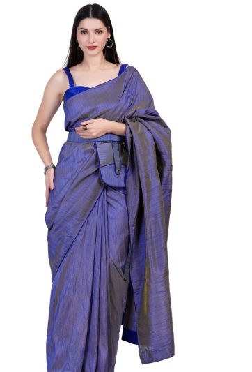 Lavender  Silk with Pocket Belt Magic Saree 749