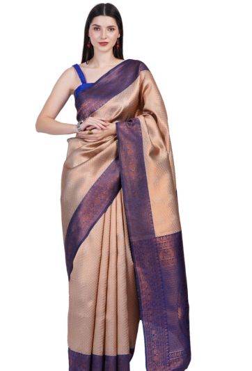 Beige & Lavender  Silk  Magic Saree 752