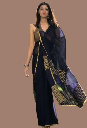 Blue Chiffon Magic Saree