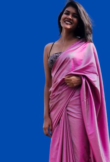 Pink Poly Paper Silk Magic Saree