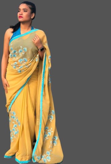 Floral Embroidery Magic Saree