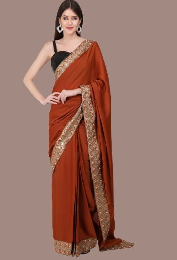 Enchanting Rust Magic Saree